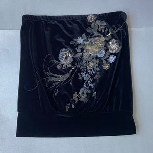 Weather Vain Vintage Velour Floral Tube Top